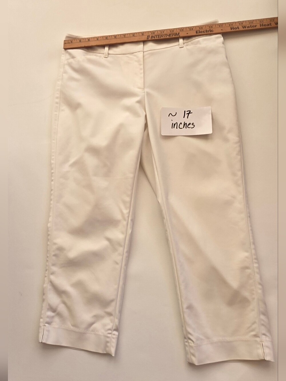 WHBM Size 10 Perfectform Straight Crop Cream Pant - Picture 15 of 15